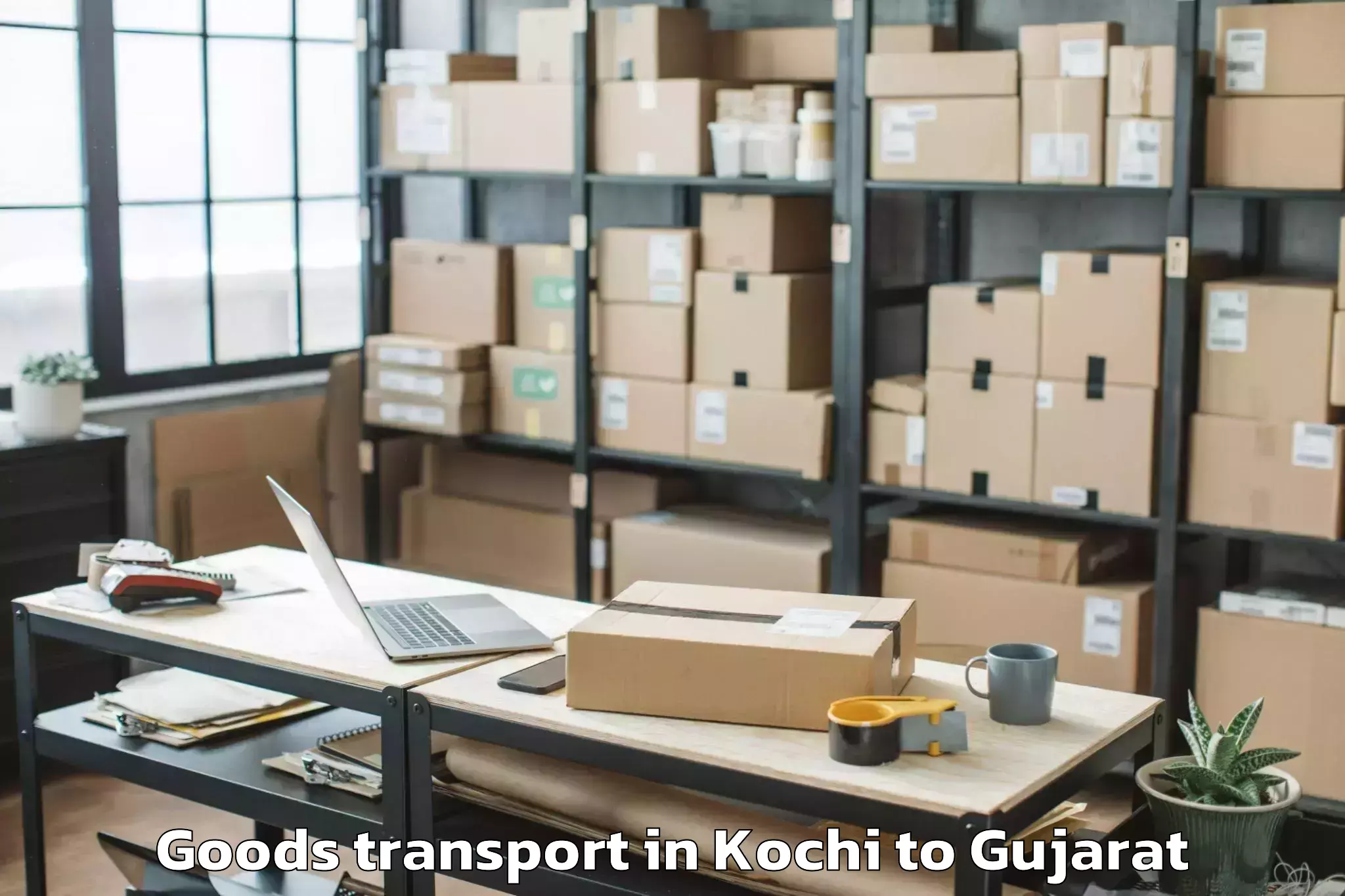 Top Kochi to Sayla Goods Transport Available